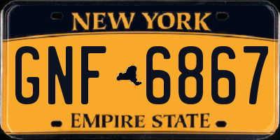 NY license plate GNF6867