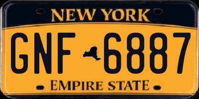 NY license plate GNF6887