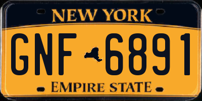 NY license plate GNF6891