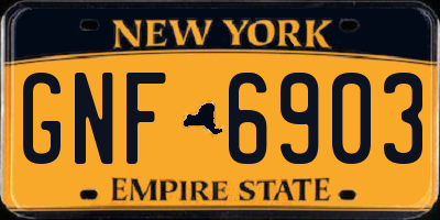 NY license plate GNF6903