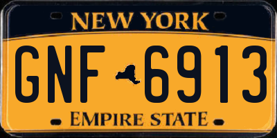 NY license plate GNF6913
