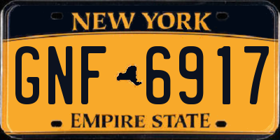 NY license plate GNF6917