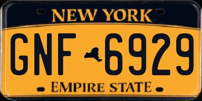 NY license plate GNF6929