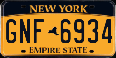 NY license plate GNF6934