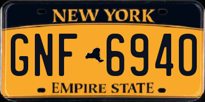 NY license plate GNF6940