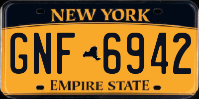 NY license plate GNF6942