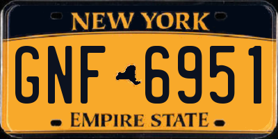 NY license plate GNF6951