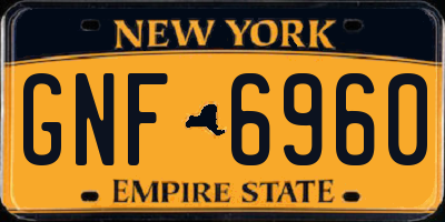 NY license plate GNF6960