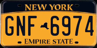 NY license plate GNF6974