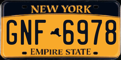NY license plate GNF6978