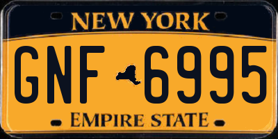 NY license plate GNF6995