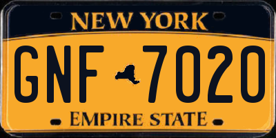 NY license plate GNF7020
