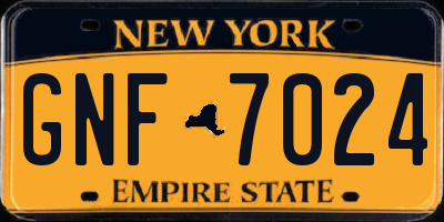 NY license plate GNF7024
