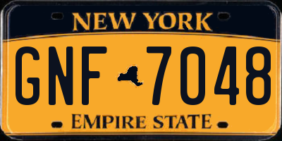 NY license plate GNF7048