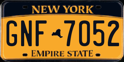 NY license plate GNF7052