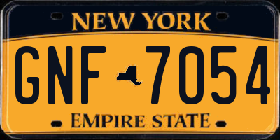 NY license plate GNF7054