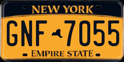 NY license plate GNF7055