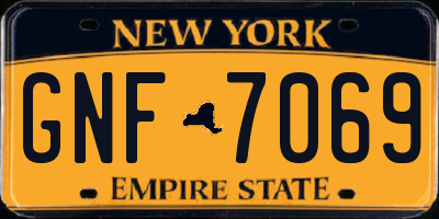NY license plate GNF7069