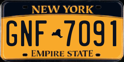 NY license plate GNF7091