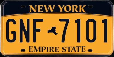 NY license plate GNF7101