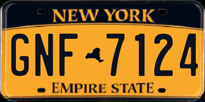 NY license plate GNF7124