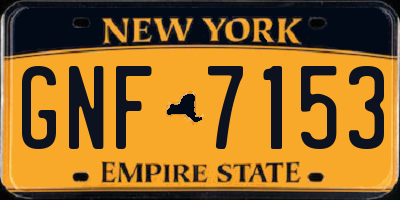 NY license plate GNF7153
