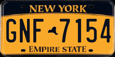 NY license plate GNF7154