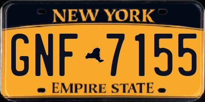 NY license plate GNF7155
