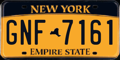 NY license plate GNF7161