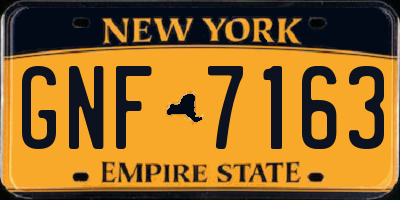 NY license plate GNF7163