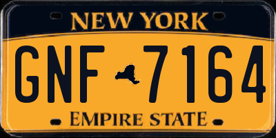 NY license plate GNF7164