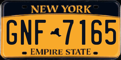 NY license plate GNF7165