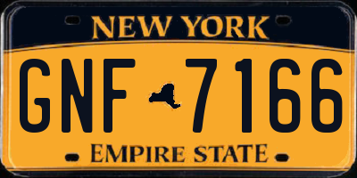 NY license plate GNF7166