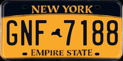 NY license plate GNF7188