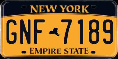 NY license plate GNF7189