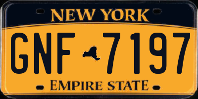 NY license plate GNF7197
