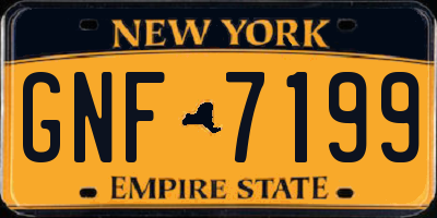 NY license plate GNF7199