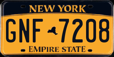 NY license plate GNF7208