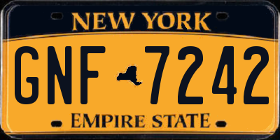 NY license plate GNF7242