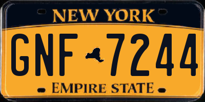 NY license plate GNF7244