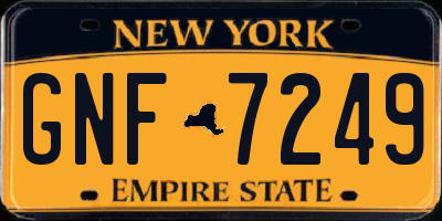 NY license plate GNF7249