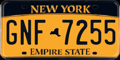 NY license plate GNF7255