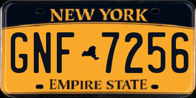 NY license plate GNF7256