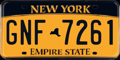NY license plate GNF7261