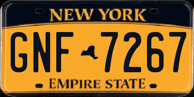 NY license plate GNF7267