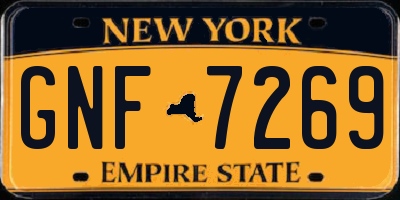 NY license plate GNF7269