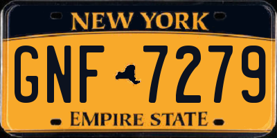 NY license plate GNF7279