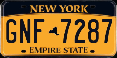NY license plate GNF7287