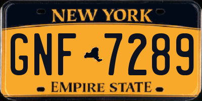 NY license plate GNF7289