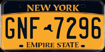 NY license plate GNF7296